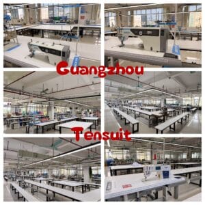 Tensuit garment factory upgraded production line and sewing machines for custom sportswear