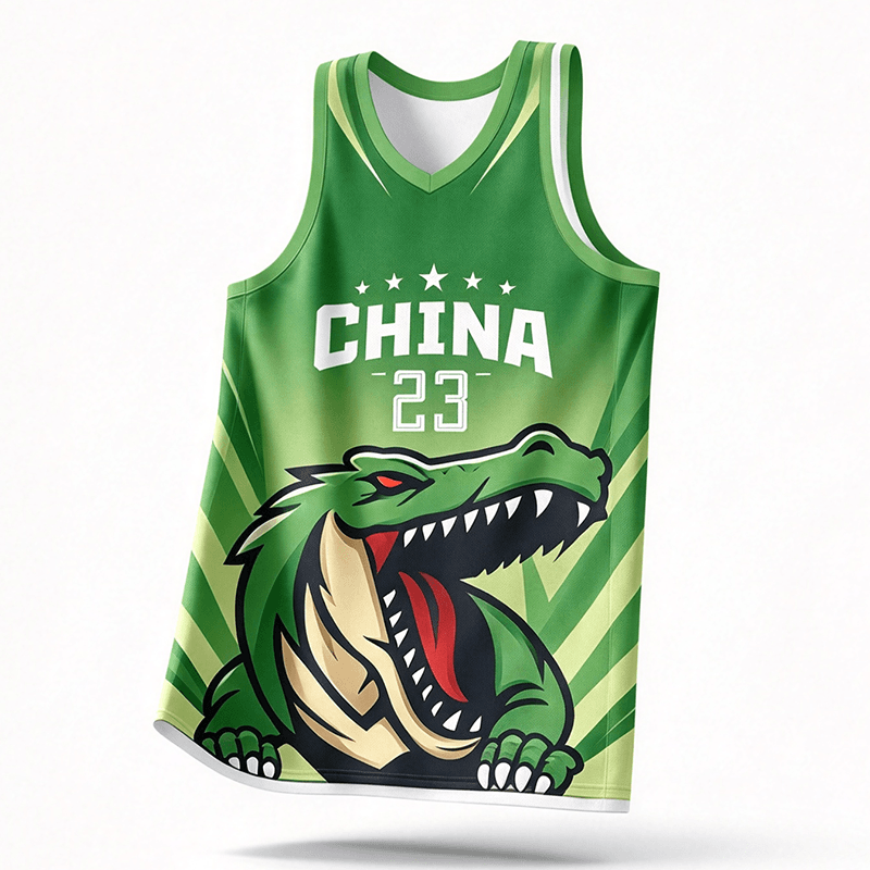Custom Crocodile Print Basketball Uniform Set Full Sublimation Jersey Shorts