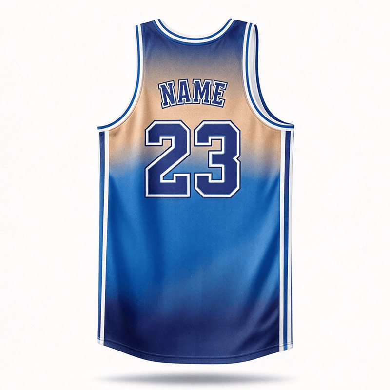 Custom Elite Basketball Jersey Back View, Sublimation Basketball Tank Top With Custom Name & Number