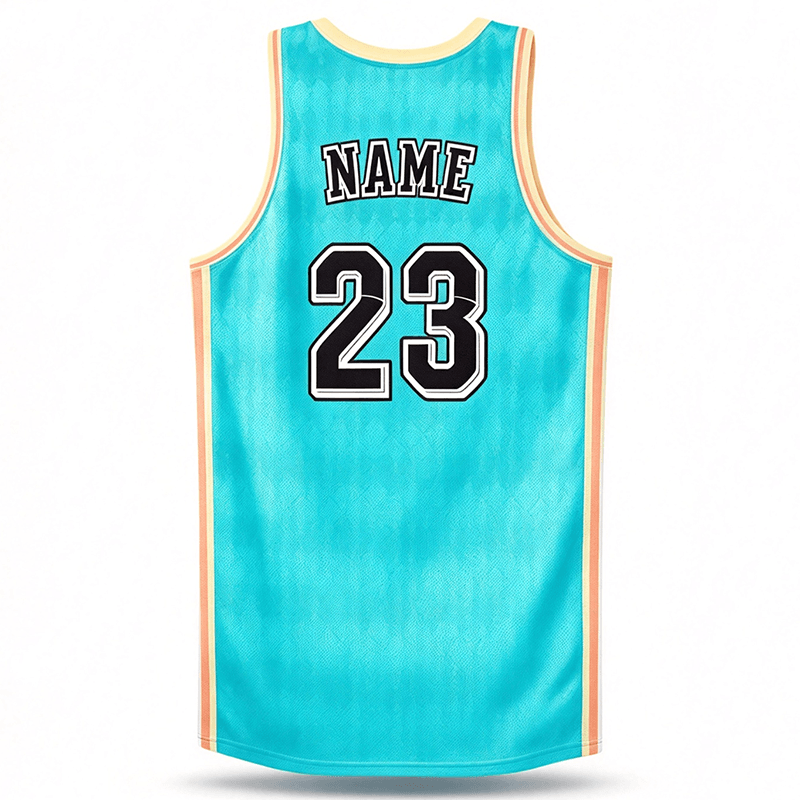 Custom Basketball Jersey Back View, Sublimation Basketball Tank Top With Custom Name & Number 23