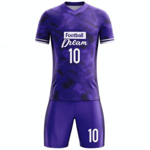 Tensuit custom soccer team jersey sublimation football uniform wholesale set front view, soccer uniform with Football Dream print and number 10