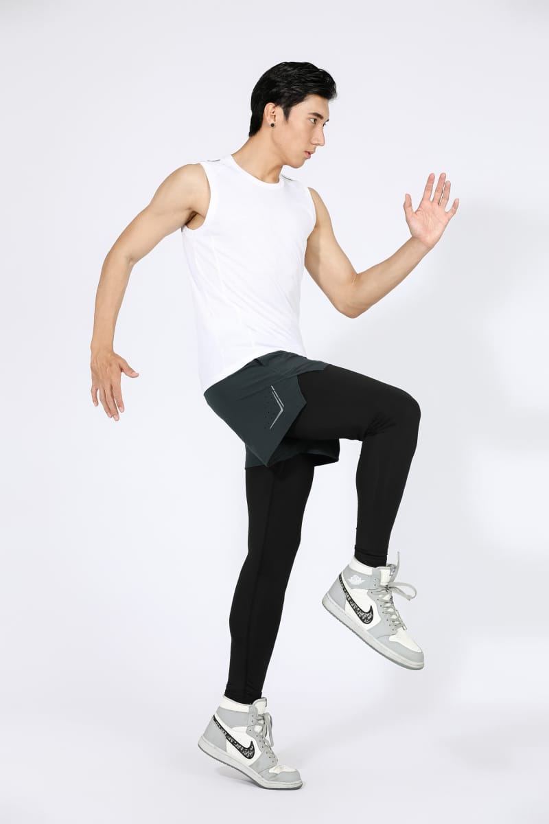 Tensuit men 2 in 1 workout shorts male model running gym training