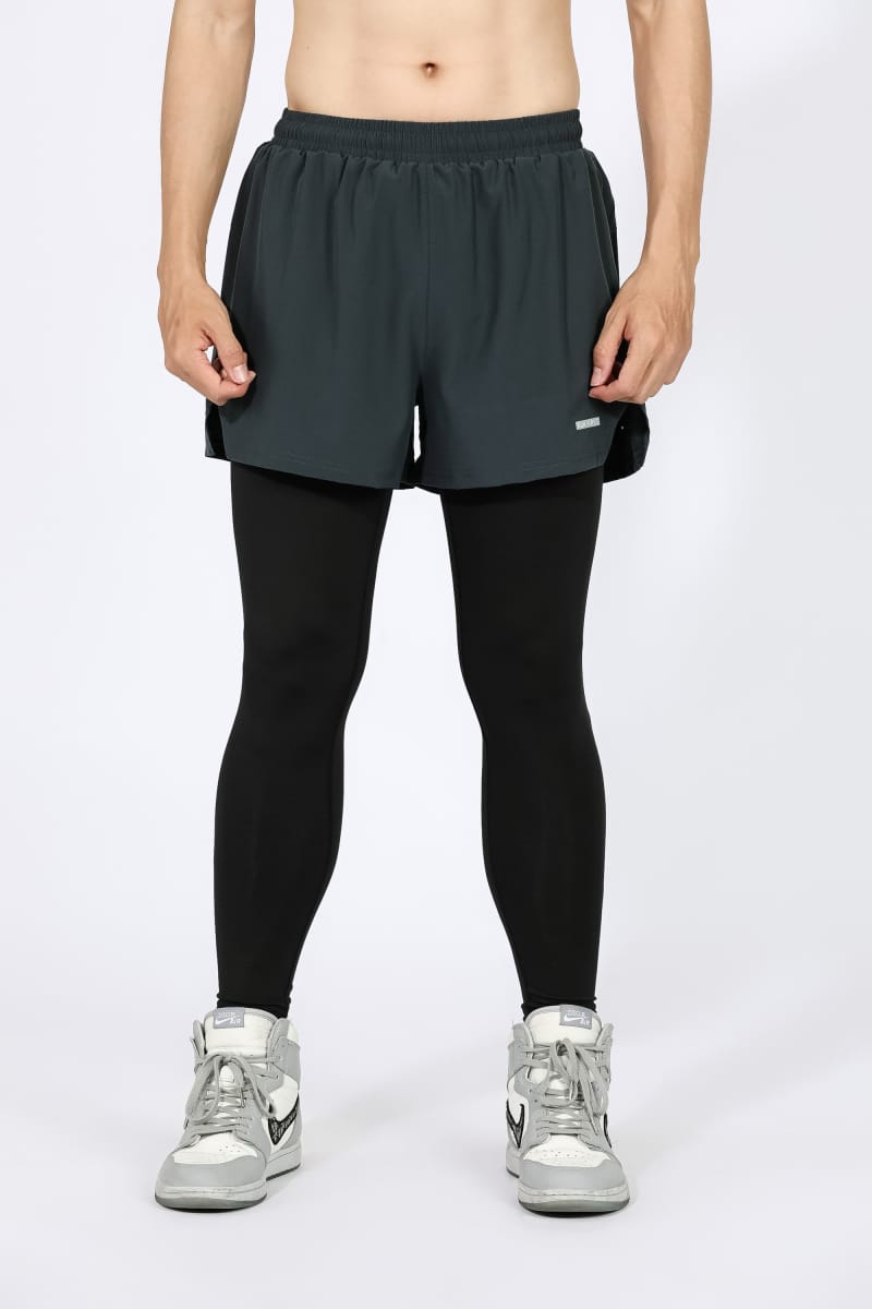 Tensuit 2 in 1 running shorts front view compression liner