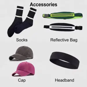 Tensuit Accessories Series banner, custom sports accessories including socks, caps, headbands and reflective arm bags