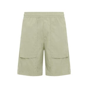 Tensuit men quick dry outdoor cargo shorts light beige front view, ripstop fabric, elastic waist and side flap pockets