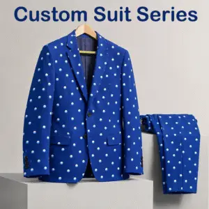 Tensuit Suit Series banner, custom men formal polka dot suit set, custom tailored business suit, OEM ODM custom formal apparel