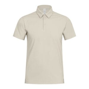 Tensuit P150 beige quick dry golf polo shirt front view white background