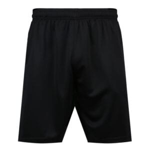 Tensuit men quick dry polyester athletic sports shorts black front flat view